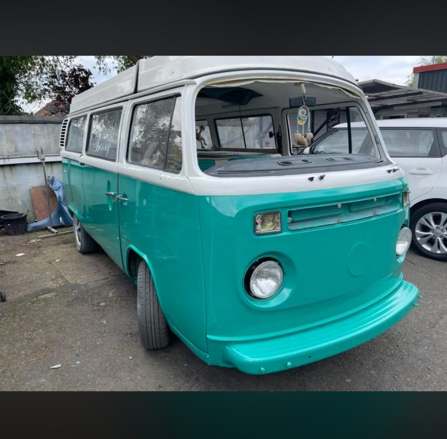Finished turquoise VW camper